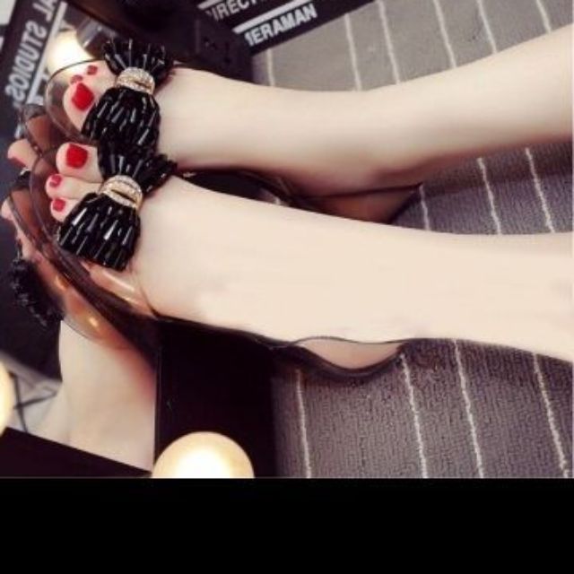 Giày nơ ba vòng ( đen) | BigBuy360 - bigbuy360.vn