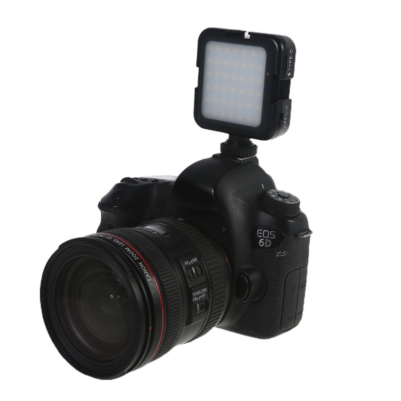 Đèn LED Mini Với 3 Khung Cold Shoe Có Thể Sạc Lại Chuyên Dụng Cho Chụp Ảnh Macro &amp; Video