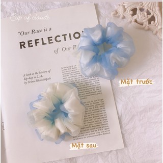 Buộc tóc scrunchies 2 lớp ombre