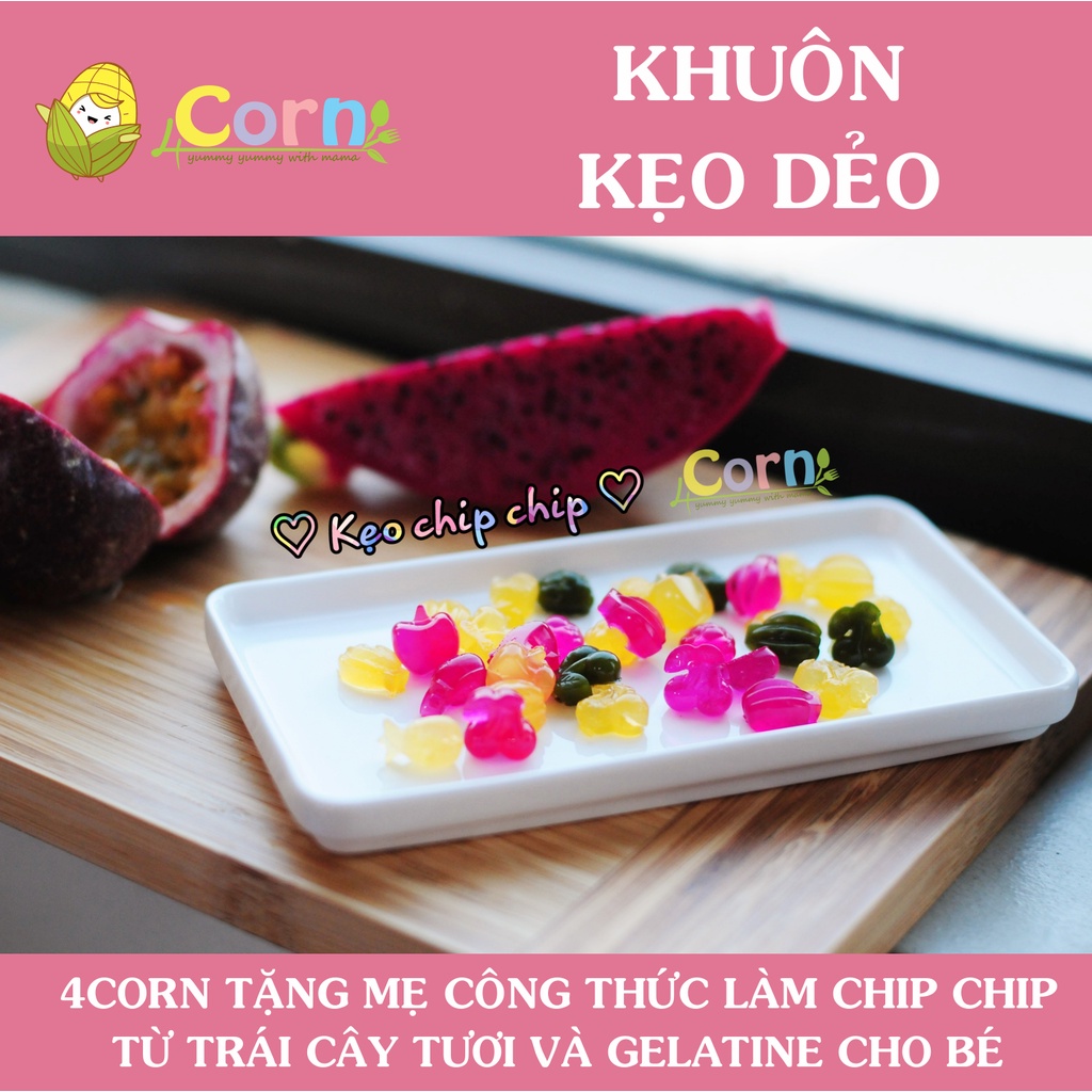 Khuôn silicon làm kẹo dẻo (chip chip), làm thạch - Tặng kèm công thức