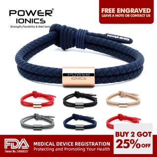 Power Ionics Đã đăng ký thiết bị FDA Dây đeo WEAVE dành cho cả nam và nữ, chống nước, tích hợp ion và Germanium Vòng tay thể thao thời trang Tặng kèm khắc chữ miễn phí Kèm hộp quà tặng