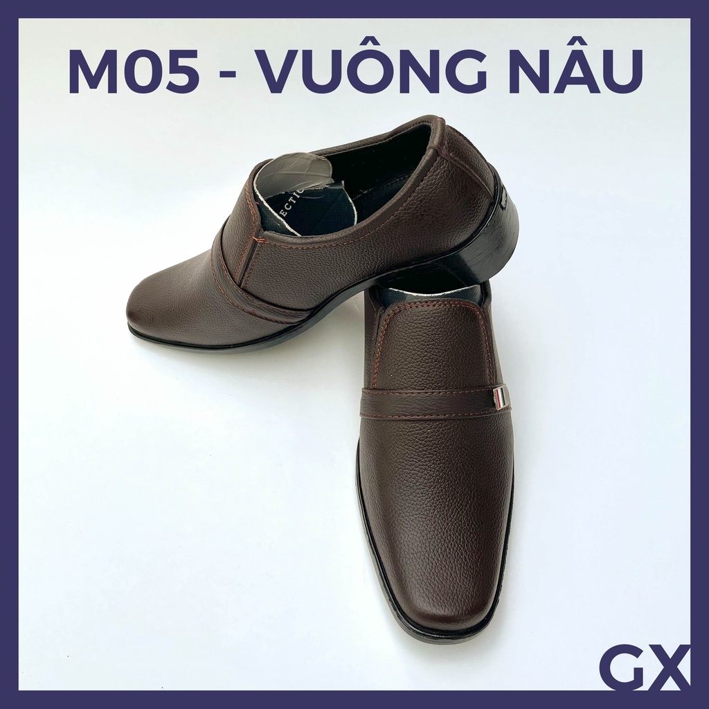 Giày Tây Nam Mũi Vuông Nâu