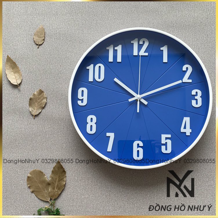 Đồng hồ treo tường MÚI CAM - MÀU XANH DƯƠNG phong cách trẻ trung kích thước 30 cm