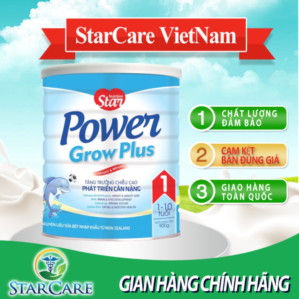 Sữa Bột Starpower Growplus Giúp Tăng Trưởng Chiều Cao Phát Triển Cân Nặng Dành Cho Bé Từ 1 Đến 10 Tuổi