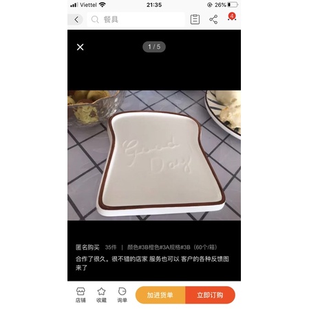 Đĩa sứ decor hình bánh mỳ sanwich siêu dễ thương