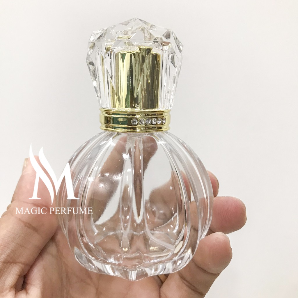 Chai lọ đựng nước hoa thủy tinh cao cấp 50ml bầu tròn kiểu dubai dạng xịt