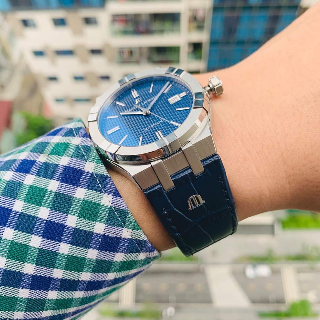 Đồng hồ nam chính hãng Maurice Lacroix Aikon Blue AI6008-SS001-430-1 - Máy cơ tự động - Kính Sapphire phủ chống lóa