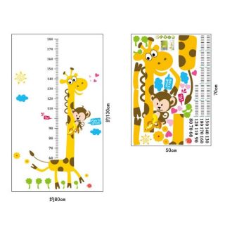 Decal hươu cao cổ đo chiều cao cho bé
