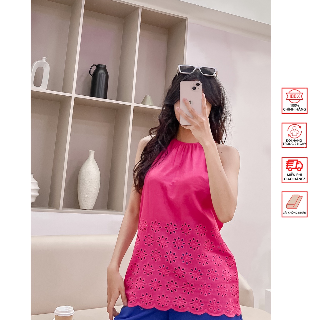 Áo FOR HER cổ yếm đục lỗ AO0745