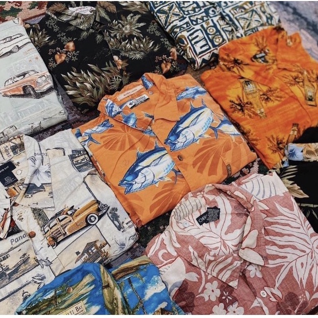 Chọn Mẫu Áo sơmi hawaii Mỹ 2hand phong cách vintage , áo somi vải lanh hàng loại 1 họa tiết đa dạng - Mẫu 1 - dosi2do