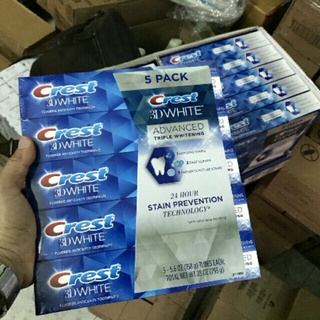 [date 2028] Kem đánh răng Crest 3D White Advanced Triple Whitening 147g