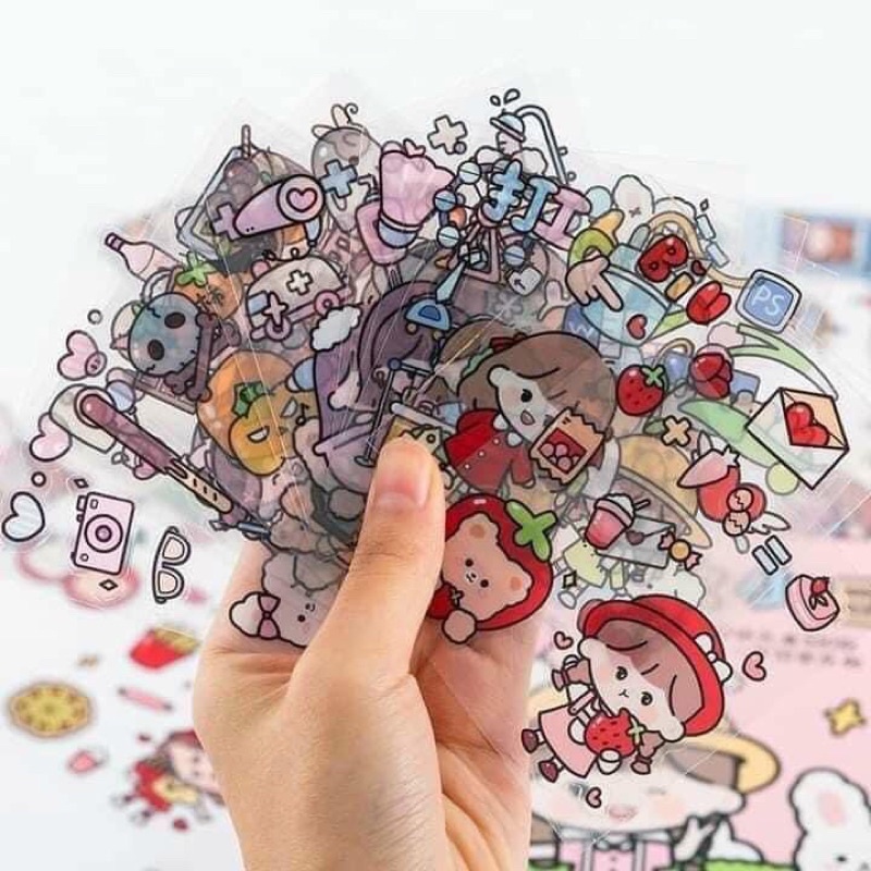 Sticker Happy day cute hoạt hình dễ thương,miếng dán trang trí sổ tay sách vở ,điện thoại ,cốc bình nước cực xinh cute