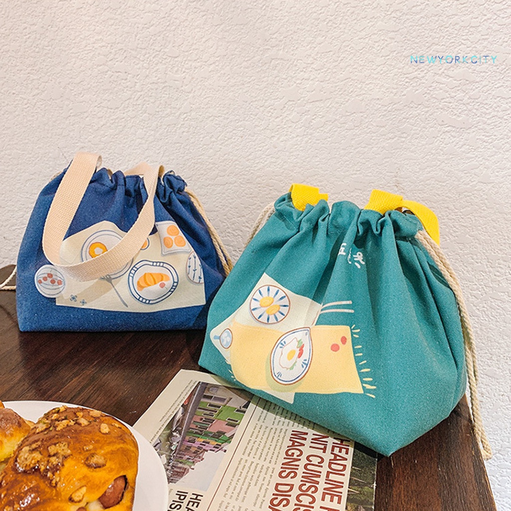 Túi Canvas Dây Rút Cách Nhiệt Chống Rò Rỉ Đựng Thực Phẩm Đi Cắm Trại