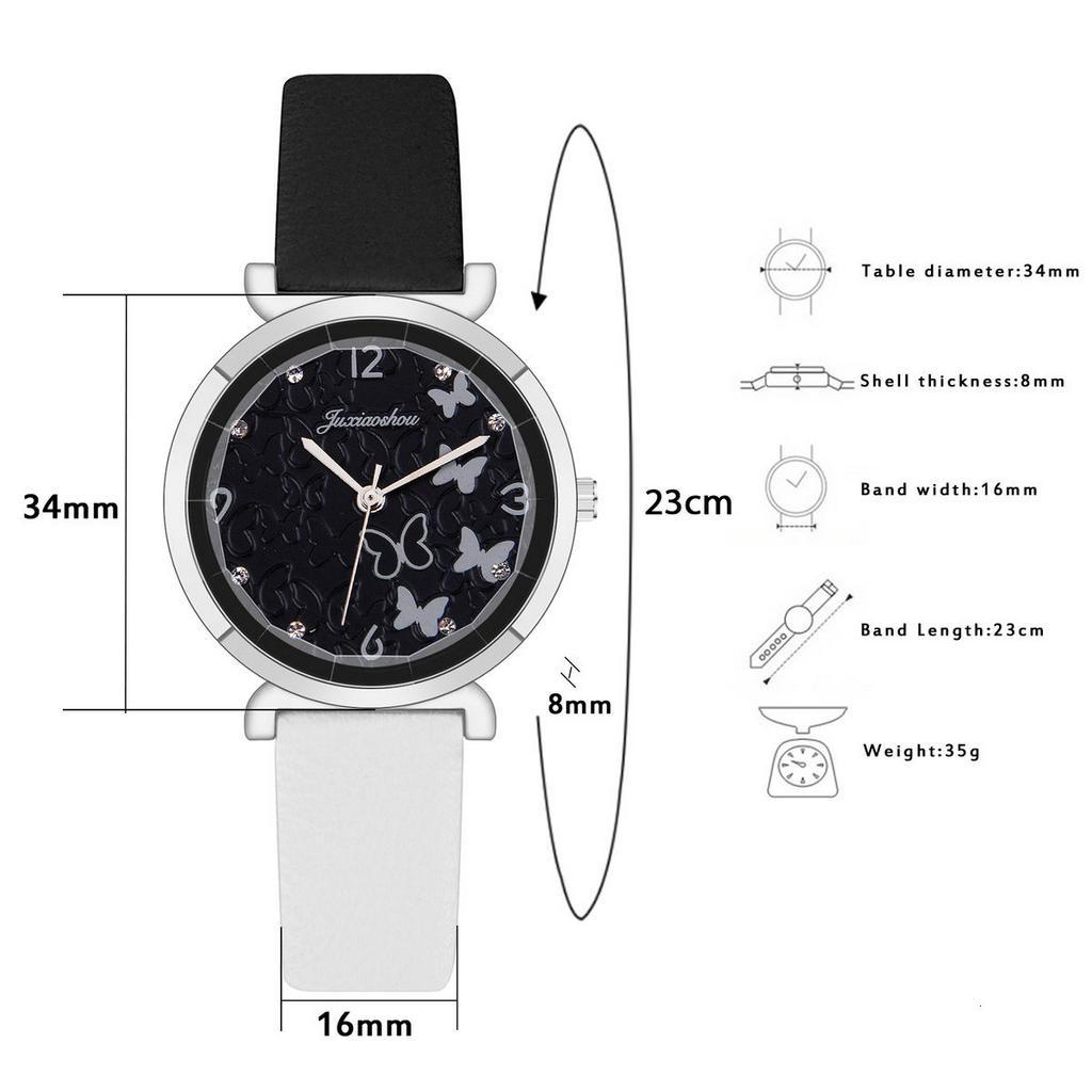 Đồng hồ nữ dây da mặt hình bướm thời trang