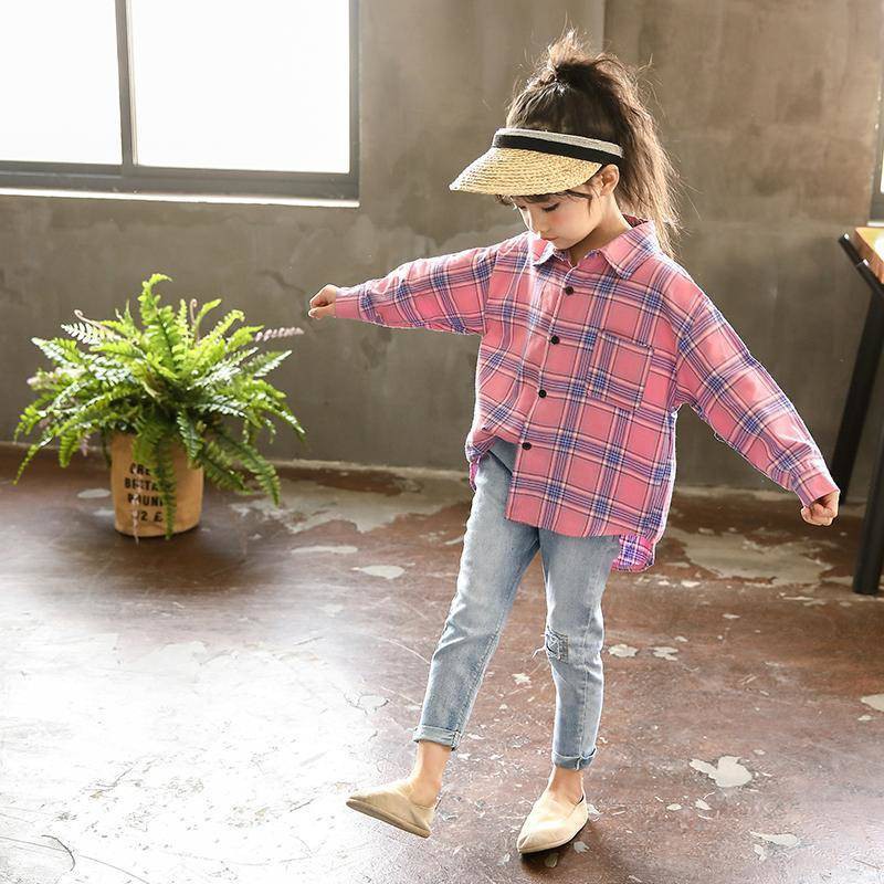 Áo khoác sơ mi kẻ sọc ca rô thời trang dành cho bé