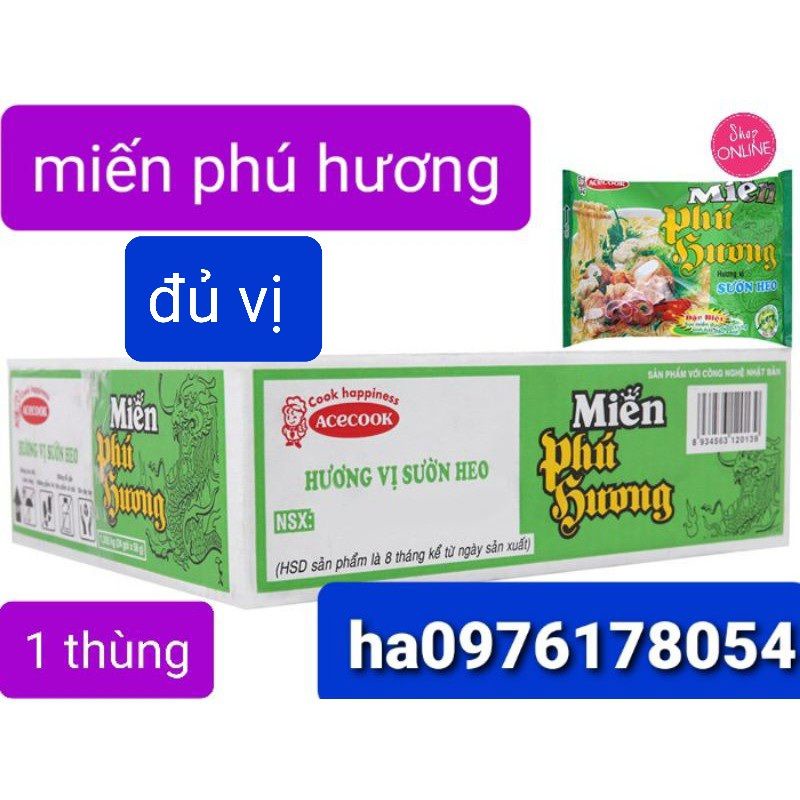 Miến Phú Hương( ĐỦ VỊ ) - 1 thùng 24 gói × 58gram