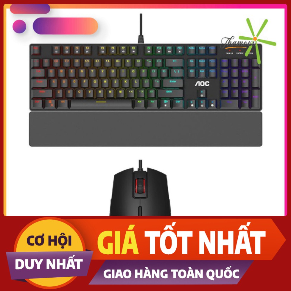 Bàn phím cơ AOC GK/GM500 RGB Outemu Blue Switch Gaming (hàng chính hãng) [Hàng chính hãng] [hàng chính hãng]