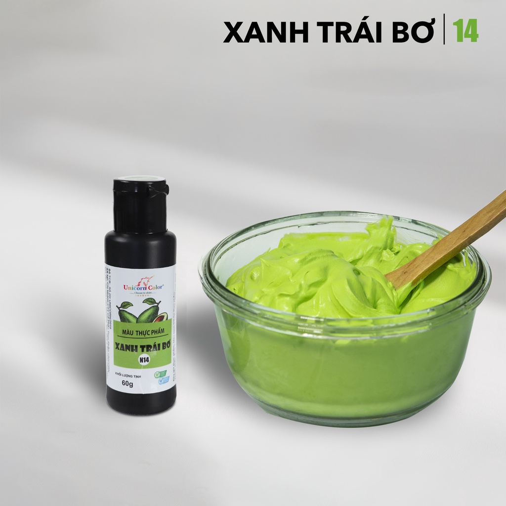 Màu Thực Phẩm Xanh Trái Bơ Unicorn Không Đắng 60gr A14