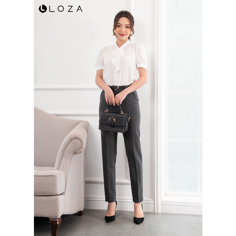 Quần âu nữ LOZA dáng côn đứng màu ghi - LQ12002