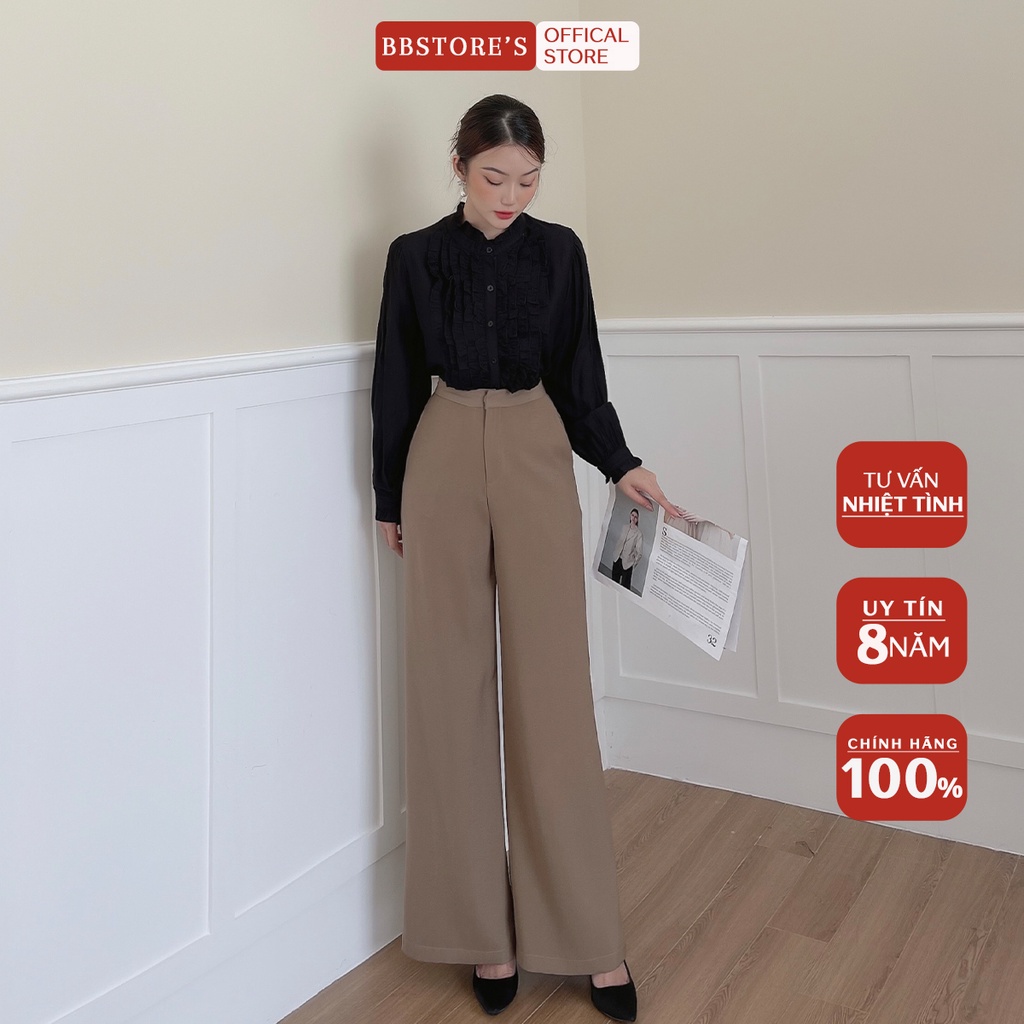 BBSTORE'S Quần Tây Suông Công Sở Lưng Cao -Q872