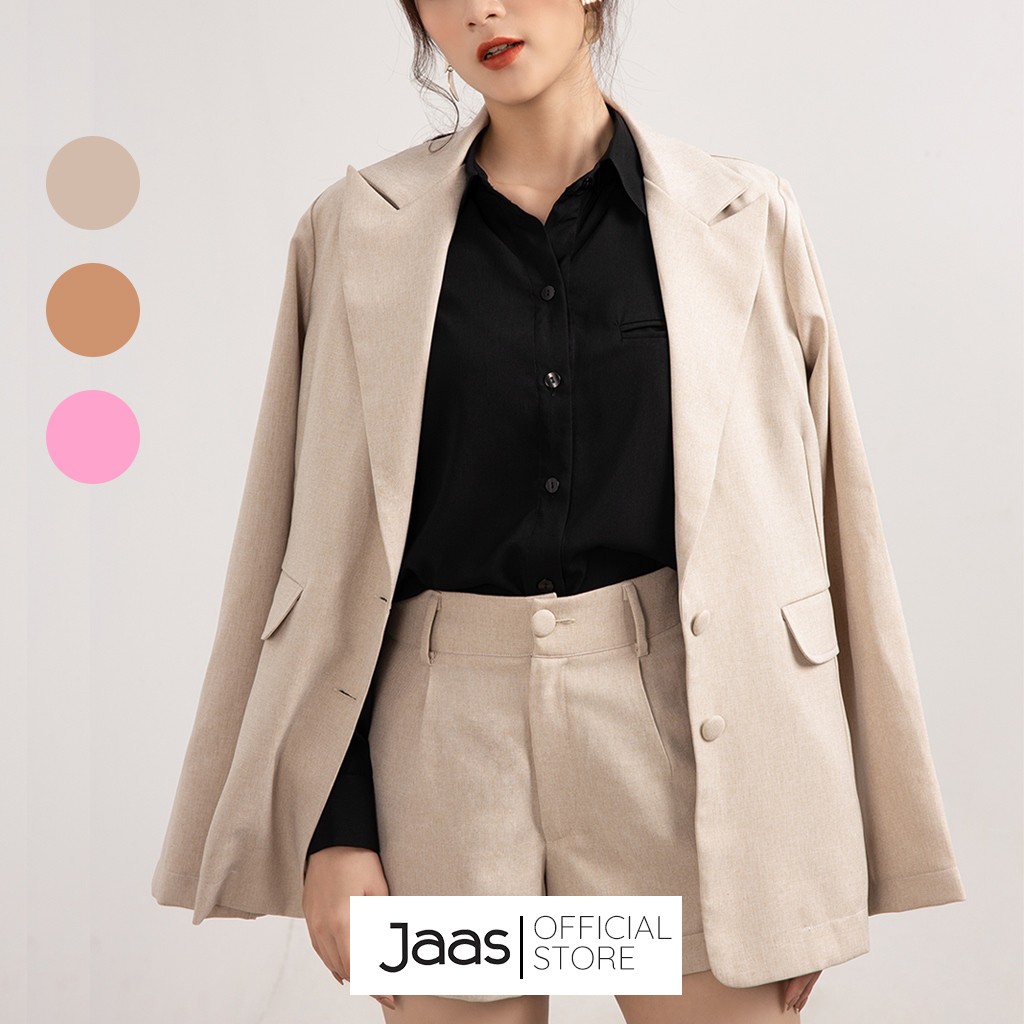 Áo blazer tay dài, áo vest công sở - 3 màu Hồng/Sand/Nude | BigBuy360 - bigbuy360.vn