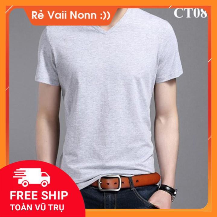 ÁO THUN NAM CỔ TIM, vải cotton mịn mát, cực chất lượng, nhiều màu