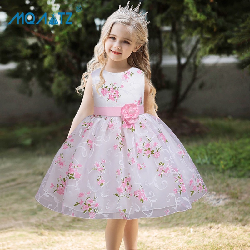 Đầm công chúa MQATZ phối ren màu hồng cho bé dự tiệc