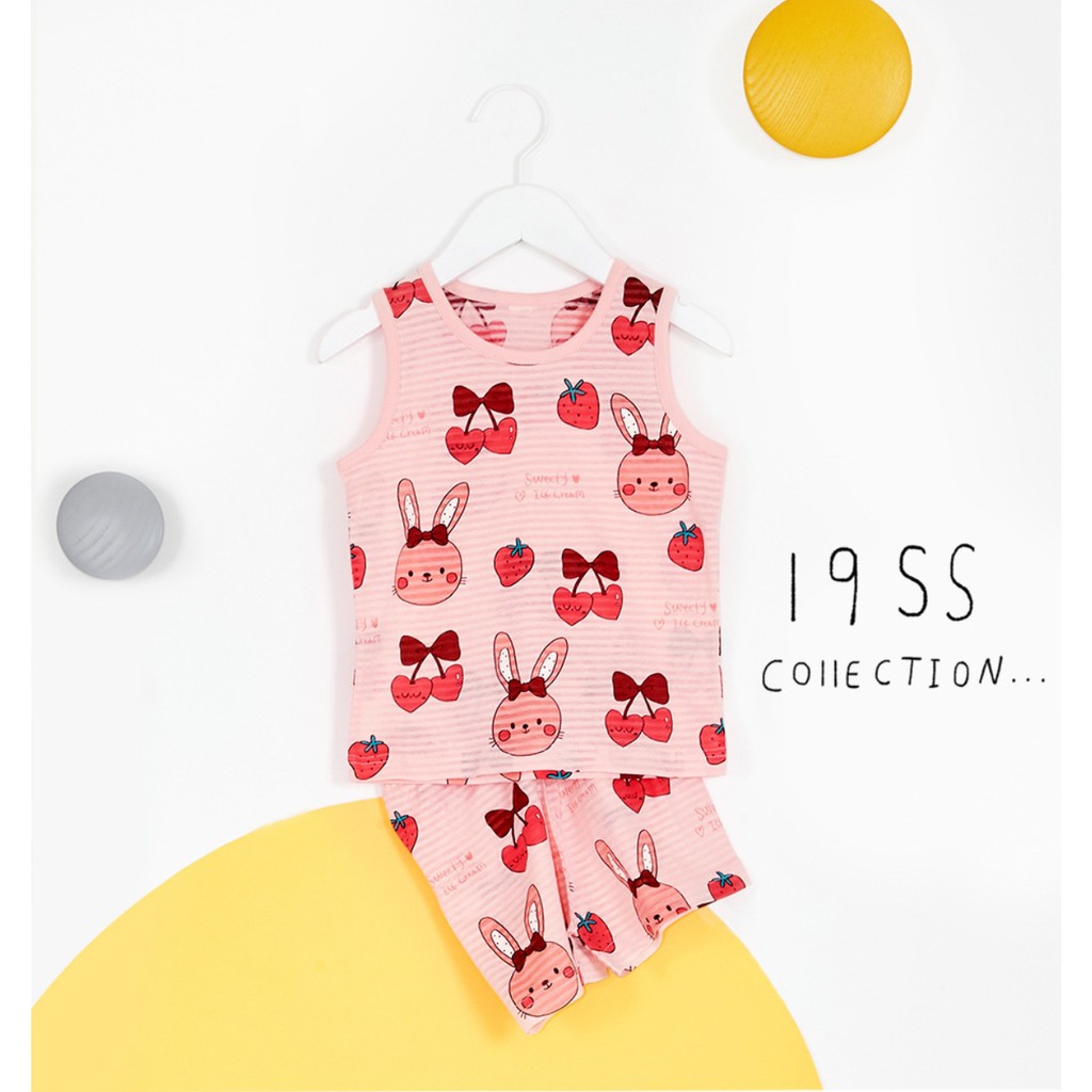 Bộ đồ bé gái Hàn Quốc uniFriend sát nách _ Sweety rabbit