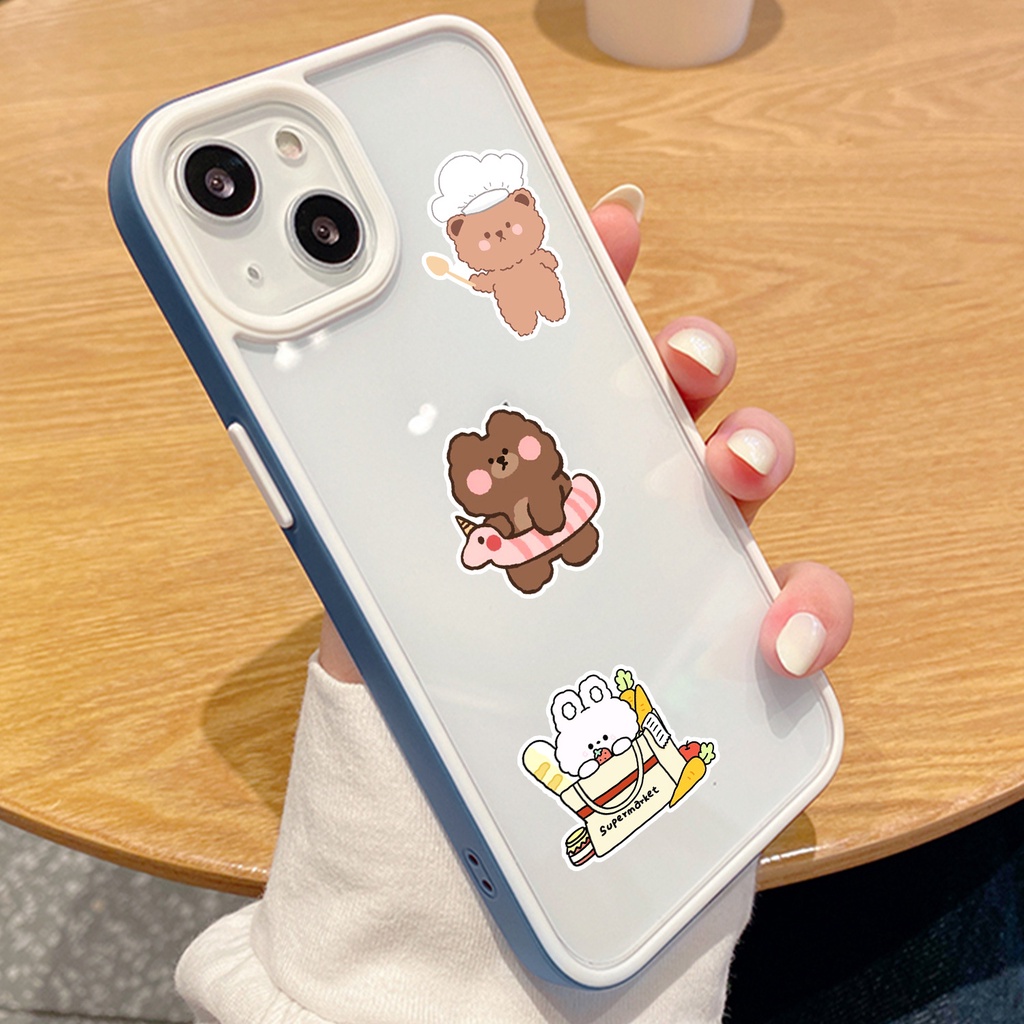 Bộ 50 Miếng Dán Chống Thấm Nước Họa Tiết Gấu Hoạt Hình Dễ Thương Trang Trí Sổ Tay