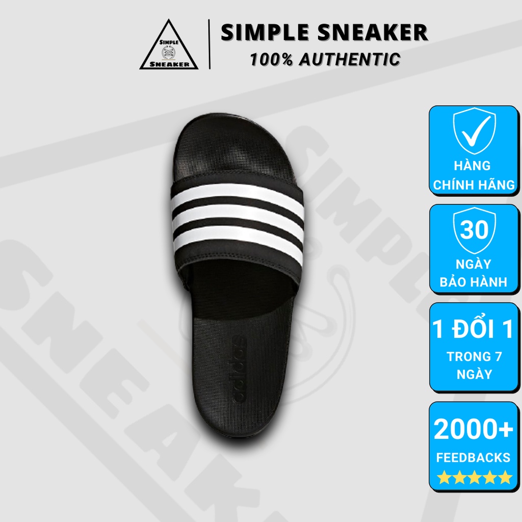 Dép Adidas Quai Ngang Chính Hãng FREESHIPAdidas Adilette Comfort Slides Black White - Dép Thời Trang - Simple Sneaker