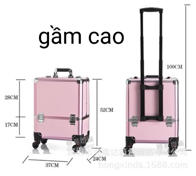 Cốp kéo vali Sunmetic có gầm cao gầm thấp