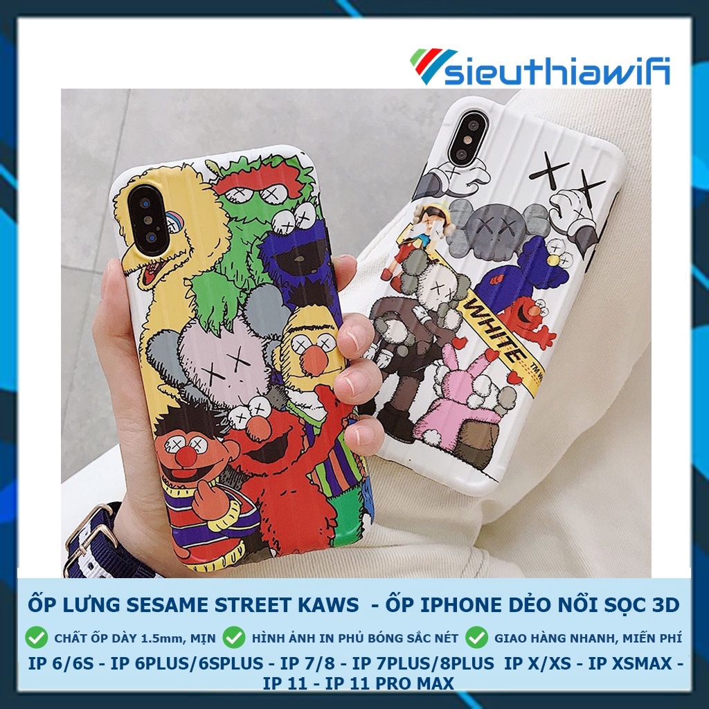 Ốp lưng iphone Sesame street kaws 6/6s/6plus/6s plus/7/8/7plus/8plus/x/xs/xs max/11/11pro max - Awifi Case E4-4 | BigBuy360 - bigbuy360.vn