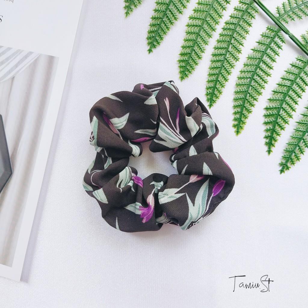 Scrunchies - Cột tóc scrunchie vải hoa Tulip