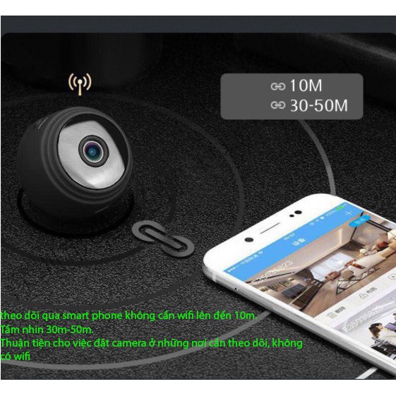 Camera A9 pro kết nối wifi không dây qua điện thoại, có pin sạc 1080P hỗ trợ thẻ nhớ, hỗ trợ ghi âm thanh | BigBuy360 - bigbuy360.vn