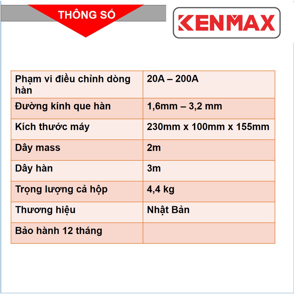 Máy hàn | Kenmax ARC 200Z |Tặng full bộ kiện + thương hiệu Nhật Bản