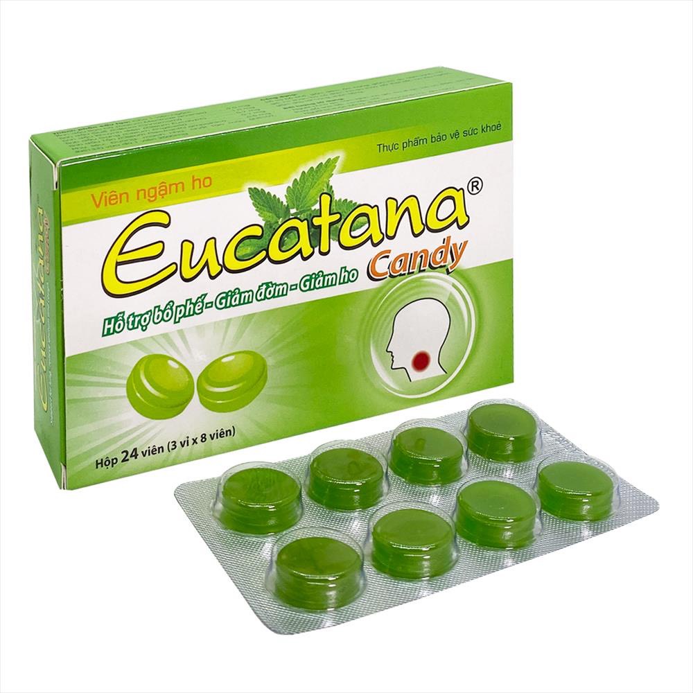 Viên Ngậm ho Eucatana. Hỗ trợ bổ phế, giảm đờm, giảm ho. Hộp 24 viên