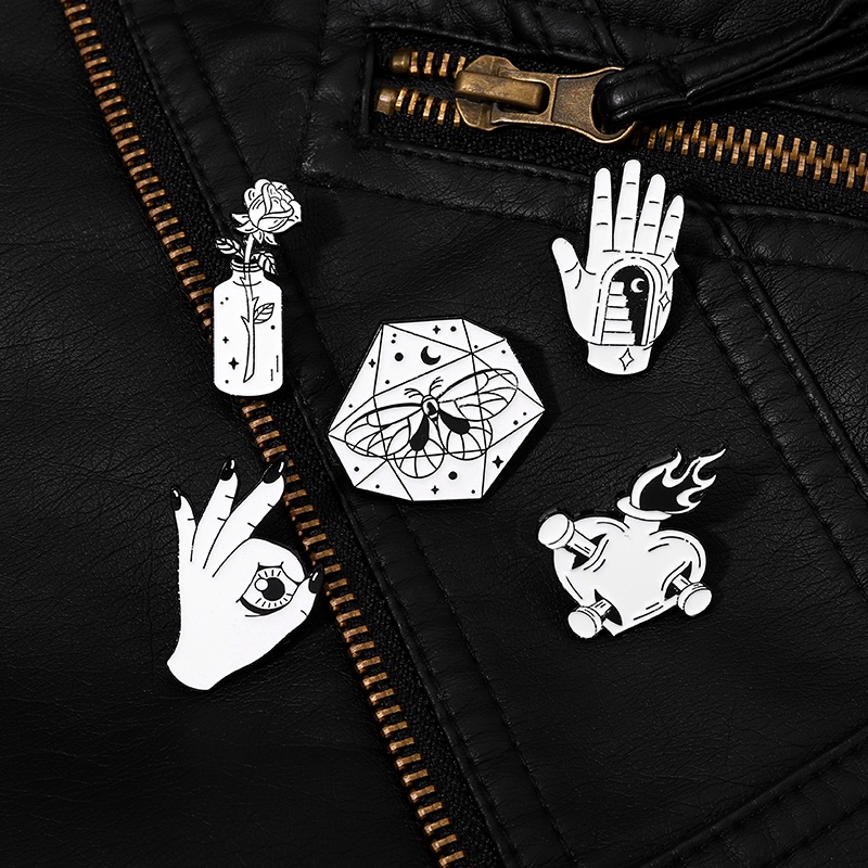 Ghim cài áo QIHE JEWELRY nhiều kiểu dáng tùy chọn phong cách punk thời trang