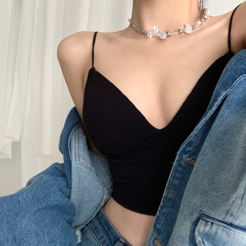 Áo hai dây nữ, áo bra mút ngực 2 dây tôn from Freesize &lt;54kg alohashop91