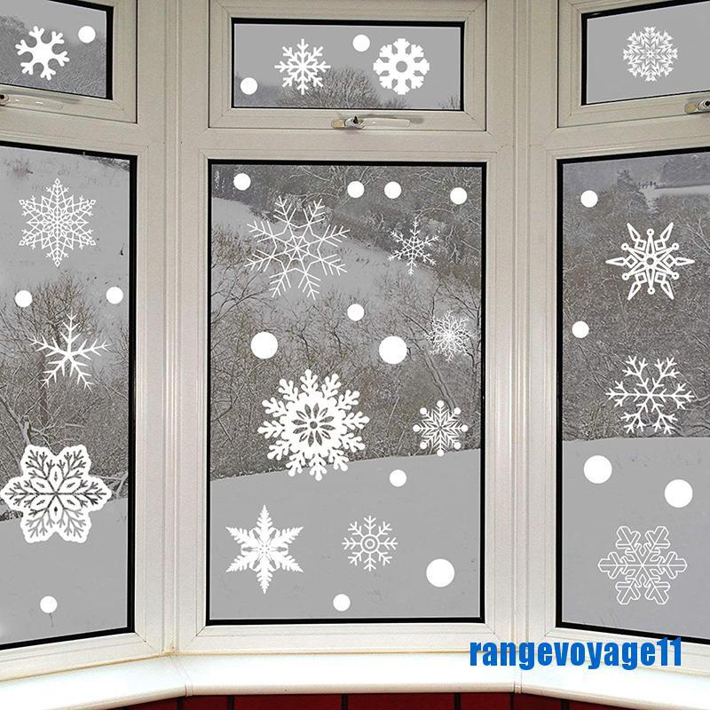 Bộ 37 Miếng Dán Cửa Kính Hình Bông Tuyết Lấp Lánh Trang Trí Giáng Sinh
