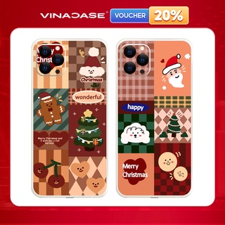 Ốp lưng Vina Case Iphone 6S/7+/X/Xr/11/13/13 Pro Max/..Silicone TPU dẻo viền vuông bảo vệ camera in hình Noel BST1