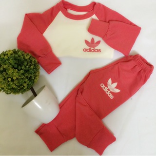 Bộ nỉ adidas màu hồng