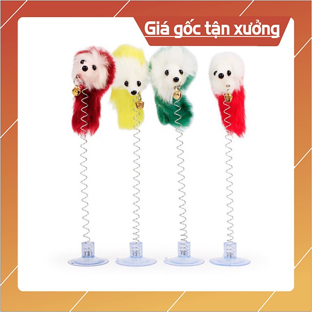 Đồ Chơi Con Chuột Gắn Lò Xo Dính Sàn Đá Hoa Hoặc Kính Nhiều Màu Để Trêu Mèo Tức Chơi - Bobo Pet Shop Hà Nội