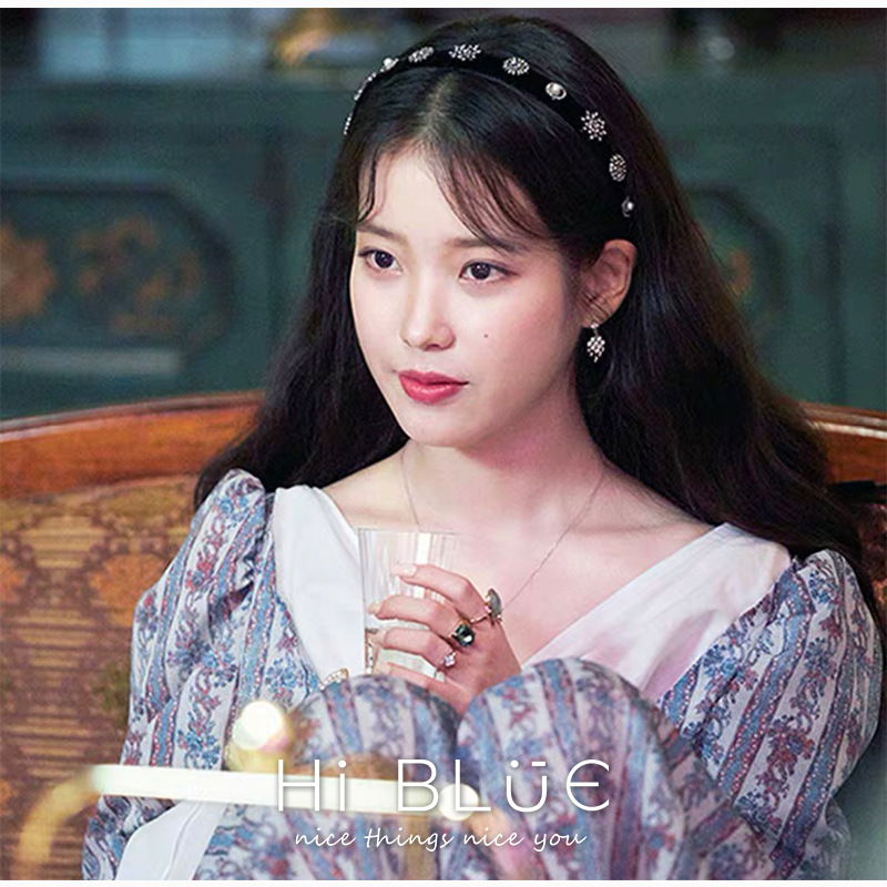 Băng đô cài tóc đính đá phong cách Retro Hàn Quốc thiết kế mới