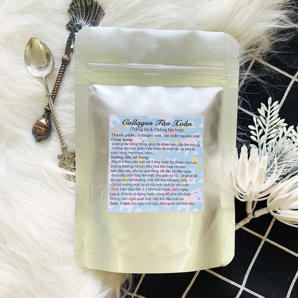 Bột Collagen Tảo Xoắn Handmade - Sáng da, Chậm Lão Hóa