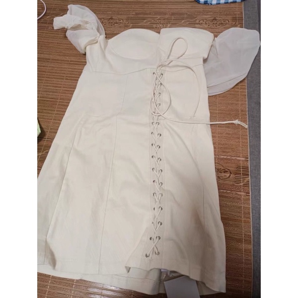 (ORDER.buiny)Váy tiểu thư tay voan ren trễ vai thắt dây cao cấp/Đầm dự tiệc sexy thiết kế phong cách Hàn Quốc | BigBuy360 - bigbuy360.vn