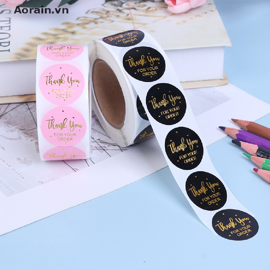 Set 500 Miếng Dán Trang Trí In Chữ Màu Hồng / Đen