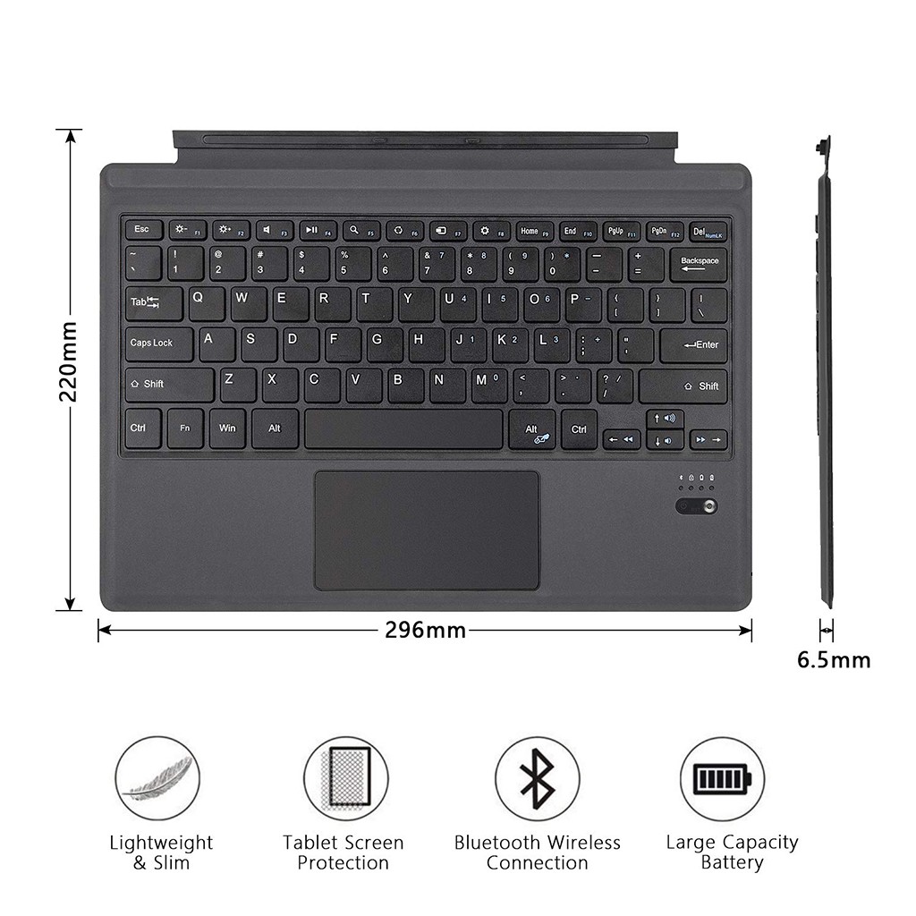 Bàn Phím Không Dây Bluetooth Cho Máy Tính Bảng Surface Pro 3 / 4 Sạc Được