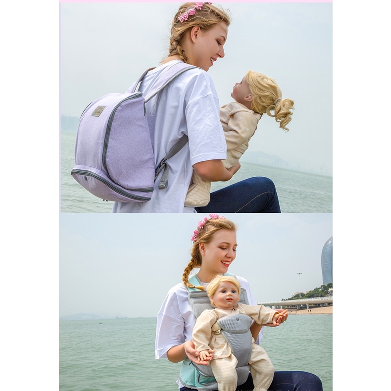ĐỊU NGỒI &amp; BA LÔ BỈM SỮA IBELI BABY 2 IN 1