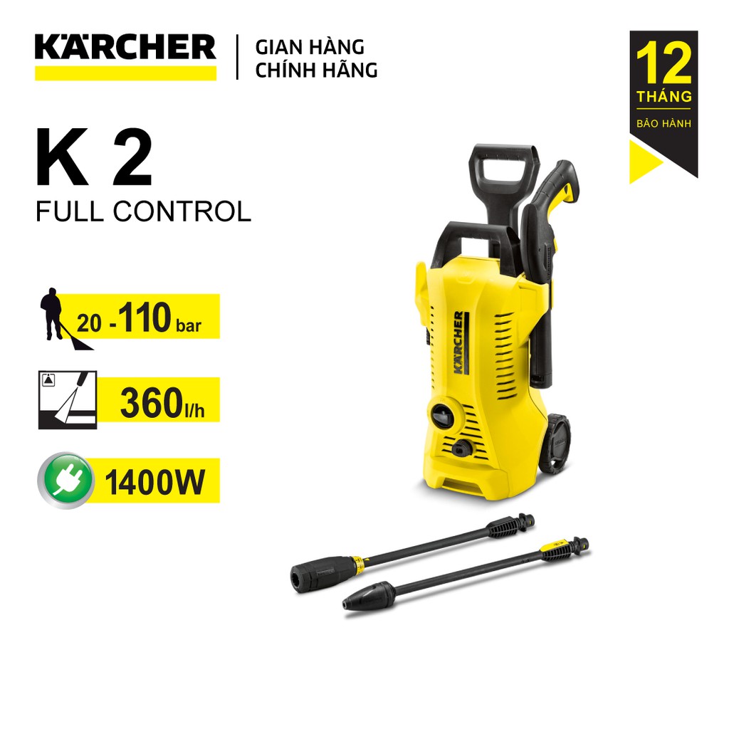 (Sản xuất Đức) Máy phun rửa áp lực cao Karcher K2 full control