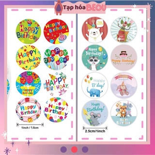 Sticker sinh nhật happy birthday 50 tem, nhãn dán trang trí sinh nhật